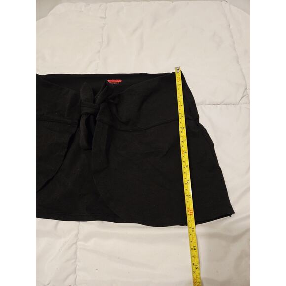SPANX Wrap & Go Black Skirt Sz S M Black Tie Swim Coverup Jersey Mesh Preppy - Picture 4 of 6